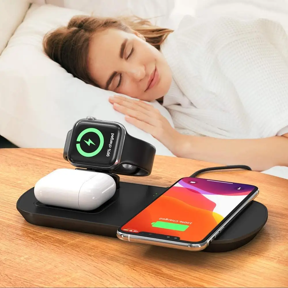 Беспроводная зарядная станция Newdery 3 в 1 для Apple Watch 12 4 5 поколений Airpods 2 pro series