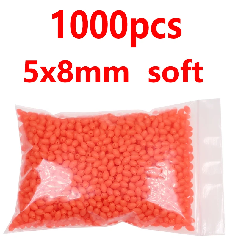 5x8mm 1000pcs red 1000/3000 шт.; ; детское нижнее белье красного и зеленого цвета; овальная мягкая резиновая светящиеся бусины для рыбалки светящиеся раковина бусины для рыболовные снасти рыболовные приманки рыболовные снасти - Цвет: 5x8mm 1000pcs red
