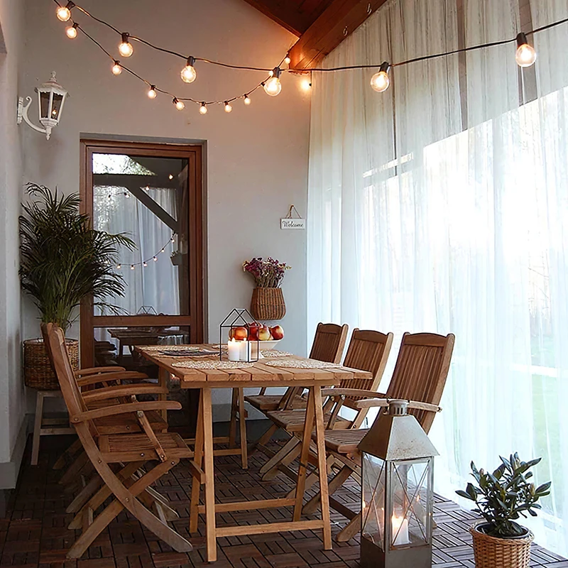 

25/50FT Outdoor Courtyard Decoration String Lights Mains Powered G40 Bulbs