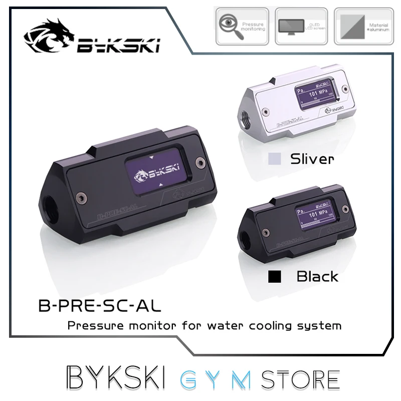 

Byksk Pressure Meter Gauge + OLED Digital Display Module, Real-Time Monitor For Computer Water Cooling, B-PRE-SC-AL