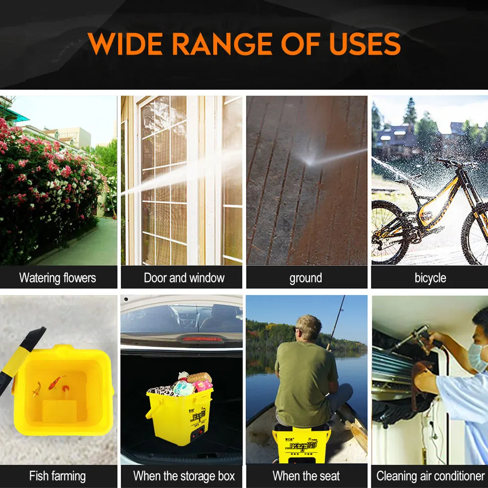 Продажа Пистолет для автомойки высокого давления, портативное устройство для мойки автомобиля с водяным насосом 25 л, с функцией мойки, уход за автом...