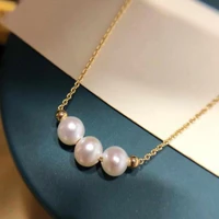 beautiful natural white freshwater round pearl 14k gold necklace ear stud christmas classic fools day diy wedding thanksgiving