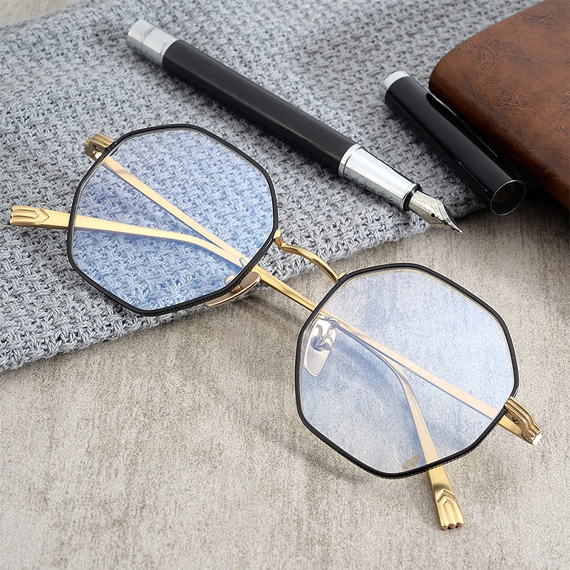 2019 винтажные шестигранные оправы для очков женские многоугольные по рецепту