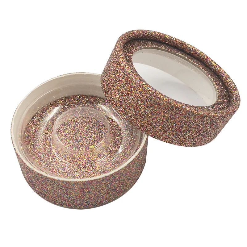 

Wholesale Eyelash Packaging Box Lash Boxes Package Custom Circle Paper Box 25mm Faux Cils Holder Cosmetic Storage Case Vendors