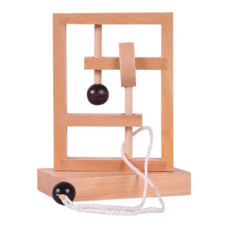 Деревянные разрезающие кольца разблокировки Unlink Untie Rope Logic Puzzle Burr Puzzles Brain Teaser