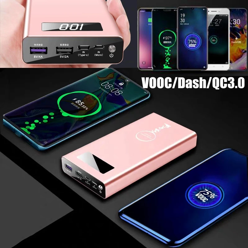 20000 мА/ч, Мощность power Bank 5V 4A Vooc быстрое зарядное устройство для мобильного телефона Oneplus 6, 6 комплектов/партия, 5T 5 3T Oppo R17 R15 R11 Vivo зарядки Мощность банка