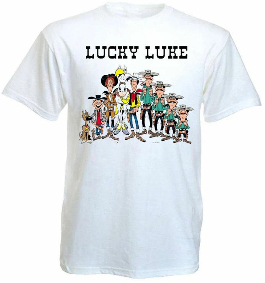 Lucky Luke все звезды постер фильма Футболка белая размеры футболка для