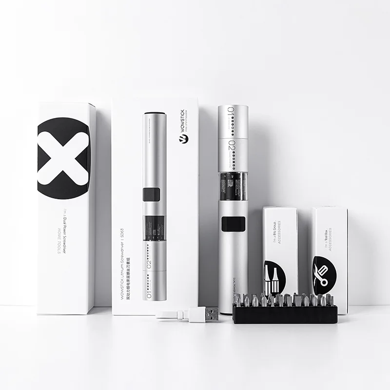Wowstick 12 в 1 двойной мощный литиевый электрический шуруповерт с 3 светодиодными