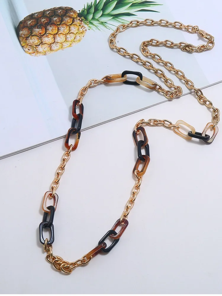 Крупная длинная акриловая цепочка-ожерелье женское Ювелирное колье Harajuku