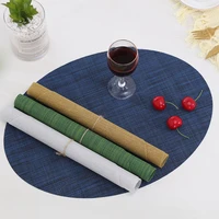 european style pvc placemats restaurant hotel solid color non slip insulation western placemat oval teslin table mat home decor