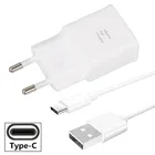 Сетевое зарядное устройство USB, 5В, 2А, USB кабель, Type-C, 1 м, белый, подходит для Samsung Galaxy Feel 2, A51, A50, A70, A20, A91, S8, S9, A71, S21