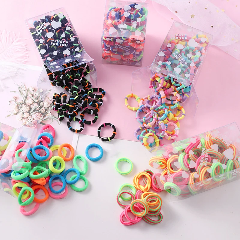 

50Pcs/Pack Colorful Small Elastic Hair Bands Headband Children Ponytail Holder Rubber Bands Kids Scrunchies Hair Accessories