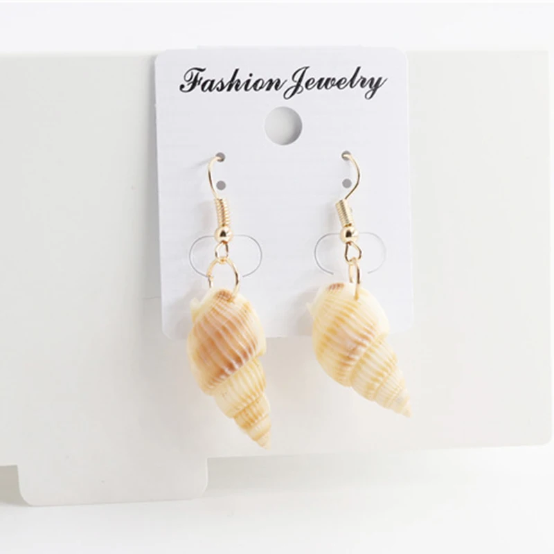 Серьги в виде ракушек женские богемные Висячие ювелирные украшения из