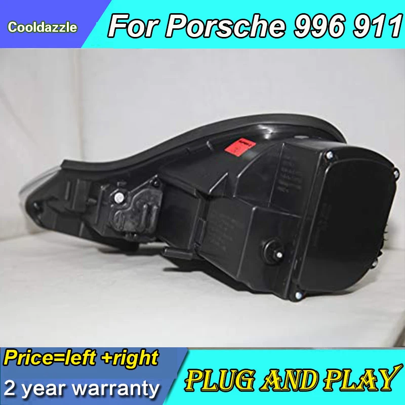 1 пара для Porsche Boxster 996 911 светодиодный головной фонарь серебристый передний свет фары