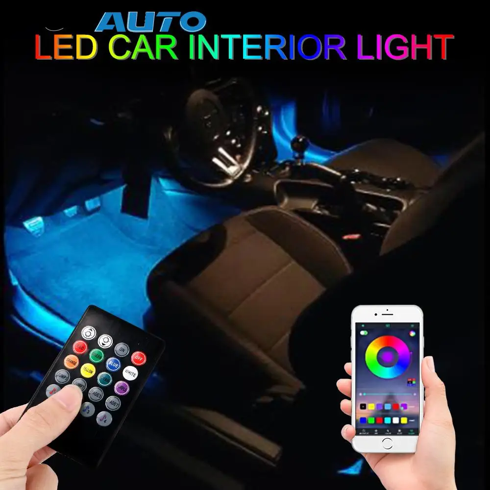 

Remote Control Auto Decorative Light Music Voice control LED Strip Atmosphere Lamp Ambient Lamp RGB App Car Interior Foot Light