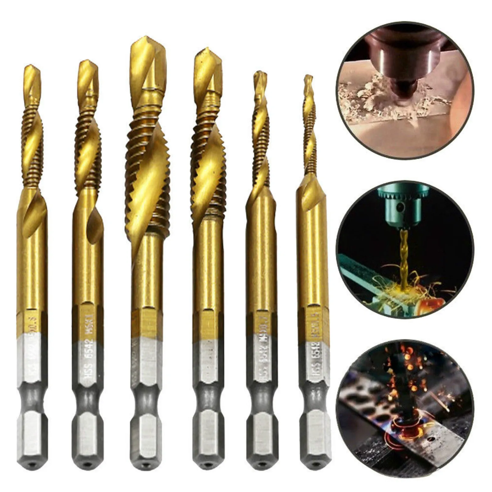 

M4 6542 Titanium Coated Spiral Metric Thread Tap Spiral Metric Machine Tap Hand Tools