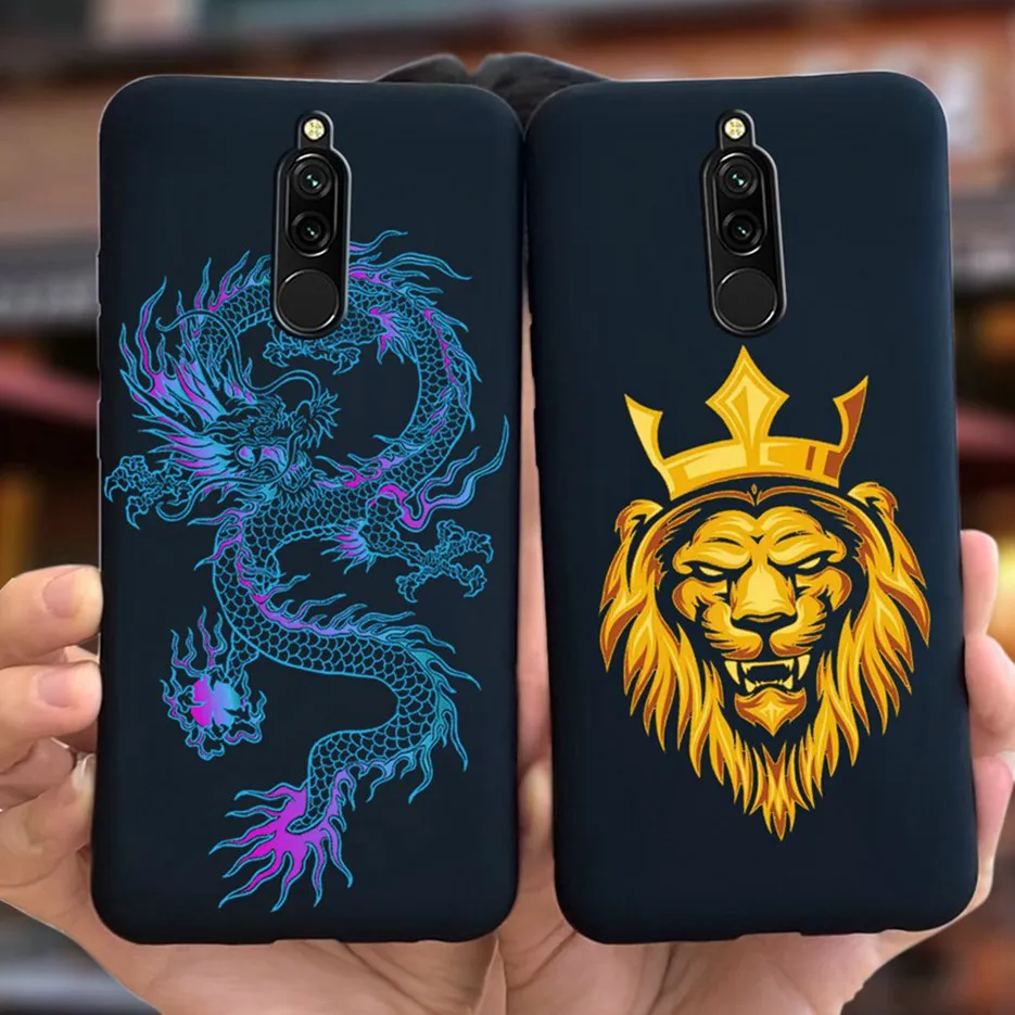 Чехол накладка для Xiaomi Redmi 8 8A A с принтом дракона льва|Сумки телефона| |