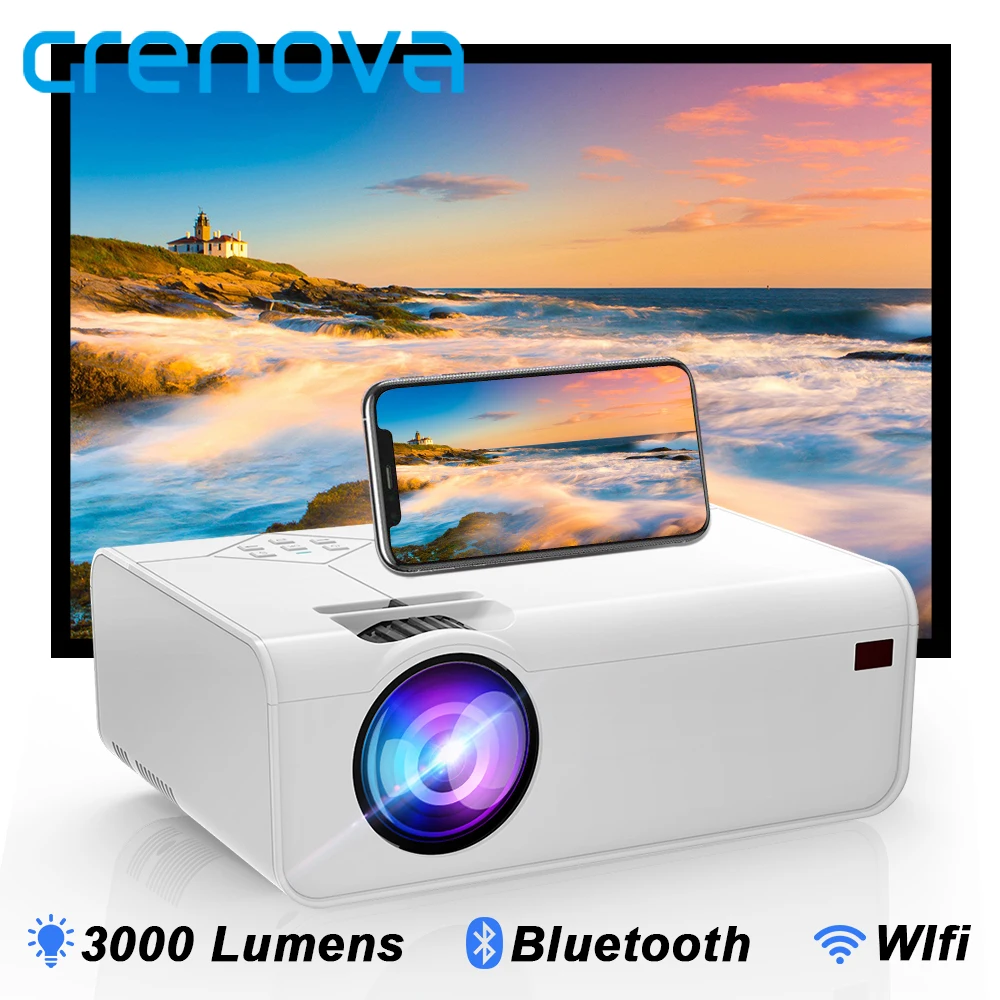 Мини проектор CRENOVA A13 (Android опционально) разрешение 1280*720P поддержка 4K Wi Fi 3D Bluetooth для