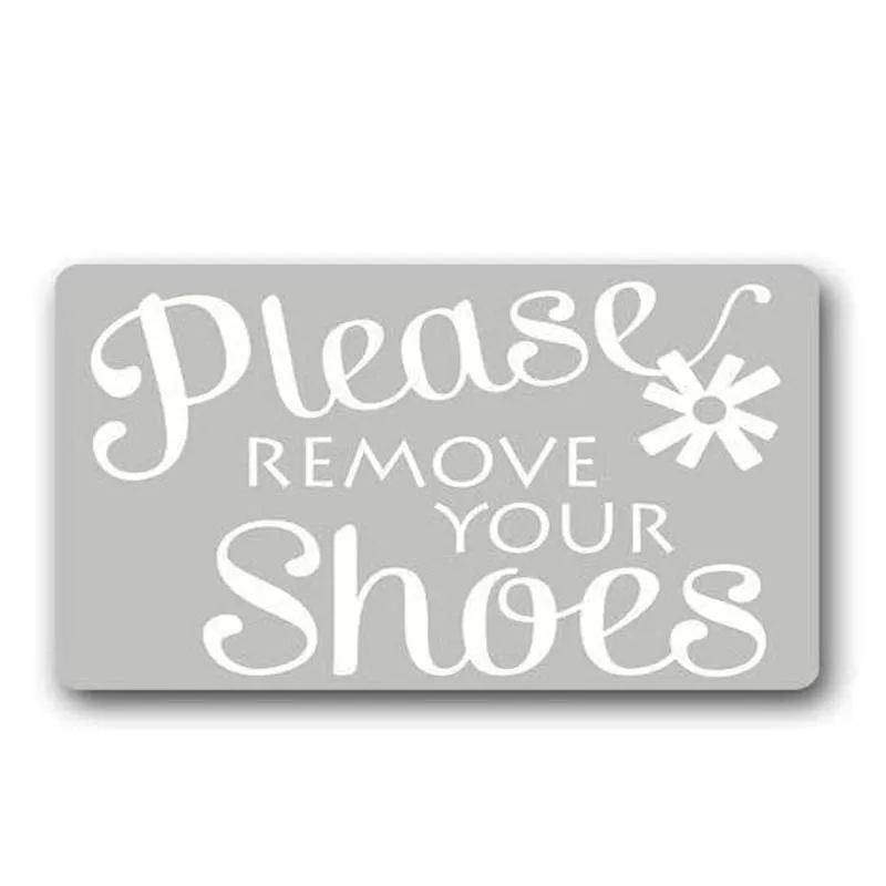 

Flannel Doormat Custom Washable Door Mat Please Remove Your Shoes Indoor Outdoor Carpet