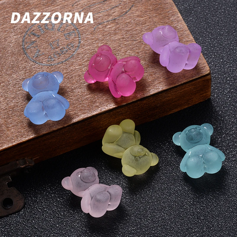 Прозрачные матовые акриловые бусины в форме медведя аксессуары для изготовления