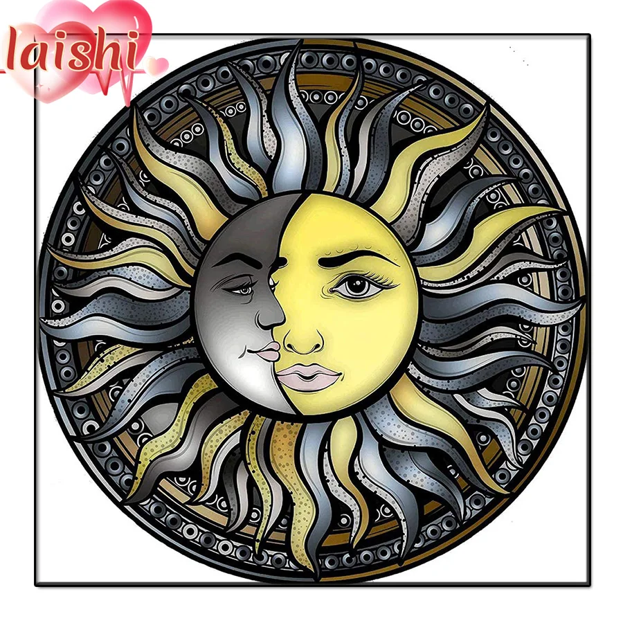

God of the sun, moon and moon Full Square Diamond 5D DIY Diamond Painting 3D Embroidery Cross Stitch Rhinestone Painting Decor