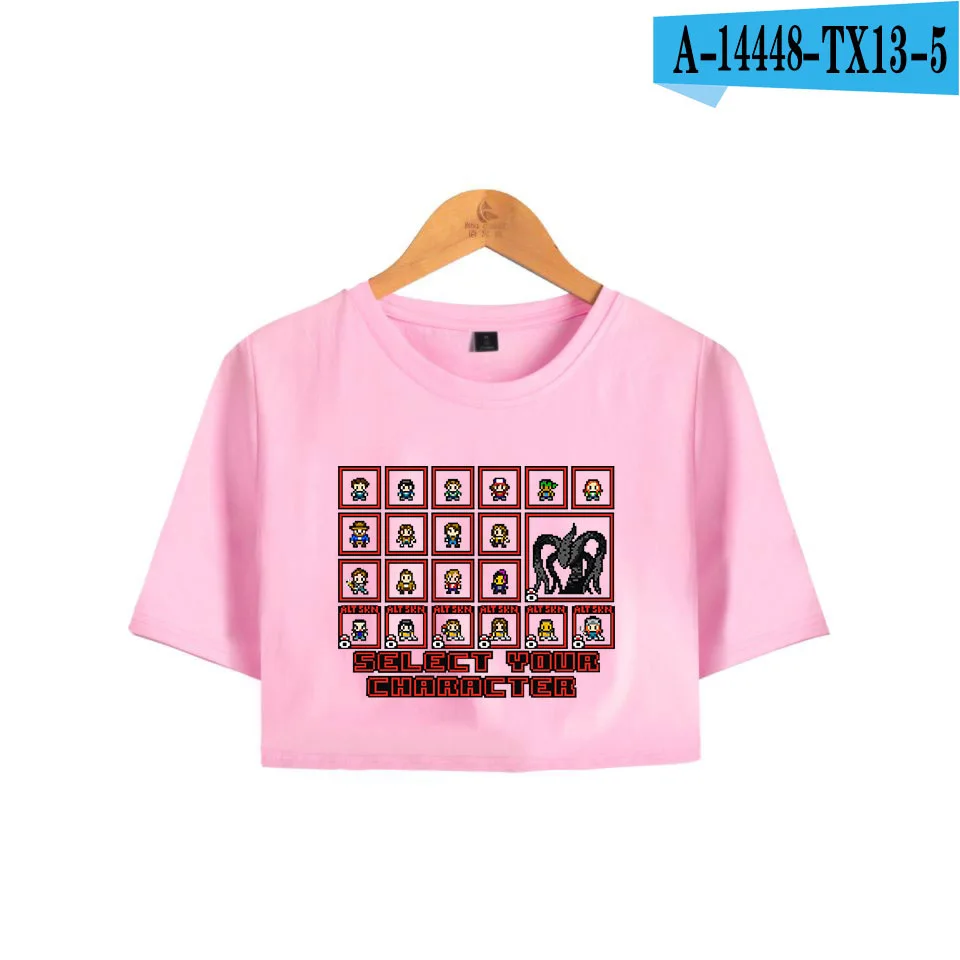 pink Футболка для девочек, футболки с пупками, короткие футболки Harajuku, сексуальные модные летние топы с открытым животом, футболки для женщин - Цвет: pink