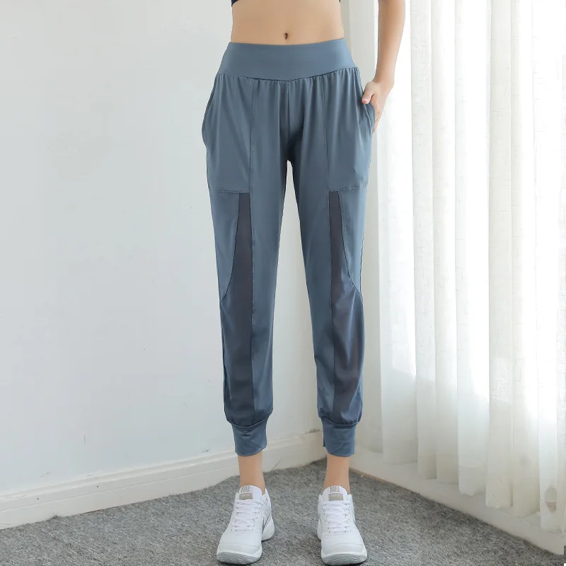 Дышащие сетчатые свободные спортивные беговые штаны для тренировок йоги