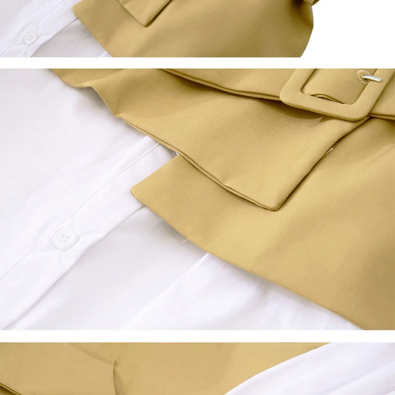 

[EAM] Women Black Irregular Big Size Blouse New Lapel Long Sleeve Loose Fit Shirt Fashion Tide Spring Autumn 2021 1DE0883