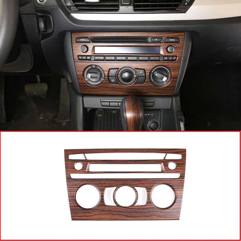 

Pine Wood Grain For BMW X1 E84 2011-2015 Car Center Console Air Conditioning Volume Decoration Frame Trim Accessories