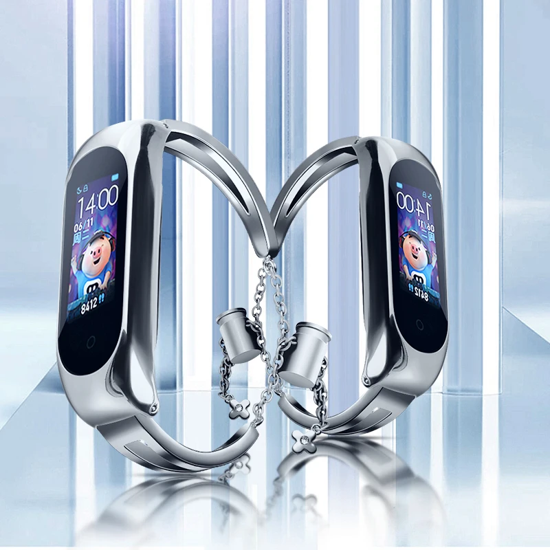 Браслет Для Xiaomi Band 6/5/4/3 Женский регулируемый браслет из нержавеющей стали
