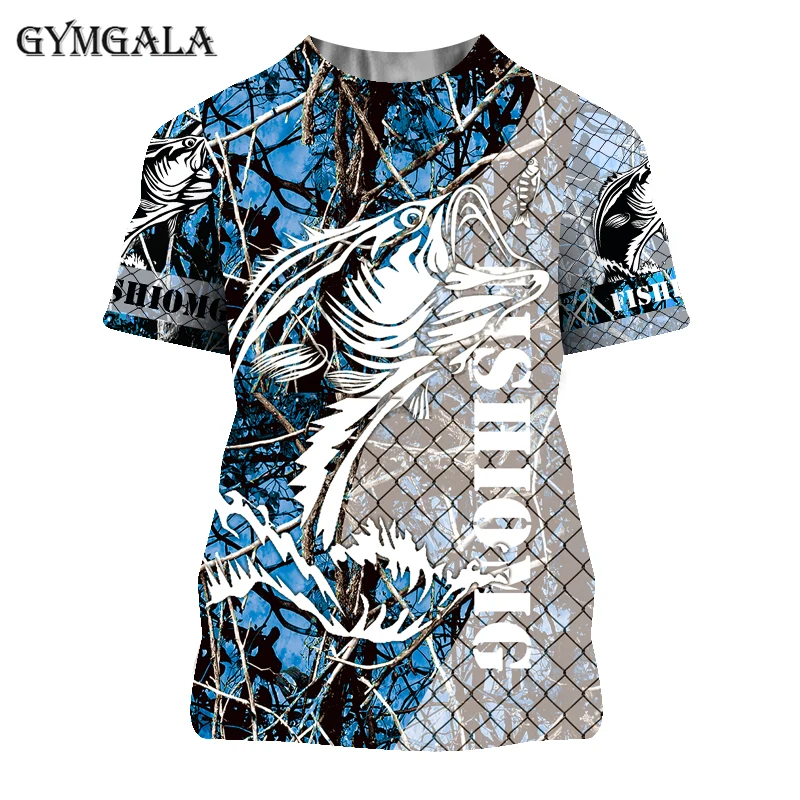 

2021 Hot new men leisure 3d printing t shirts fishing printed men and women tshirt Hip hop fish T-shirt Harajuku print top