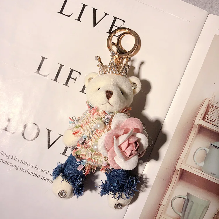 Милые брелоки с маленьким медведем мягкие плюшевые игрушки милый кролик в платье