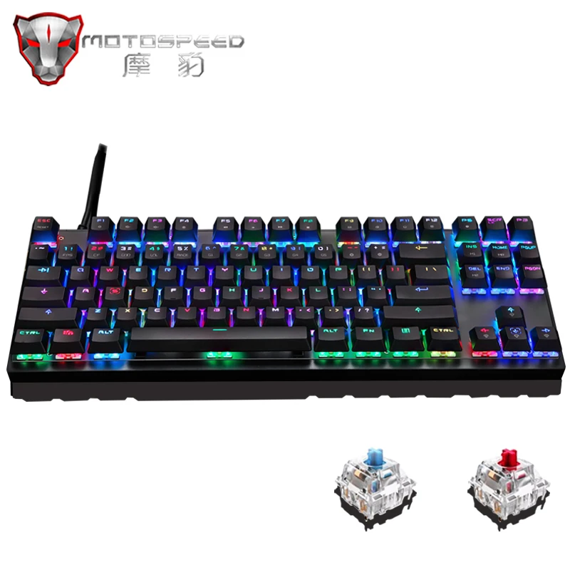 Новые оригинальные Motospeed RGB игровая механическая клавиатура 87 клавиш