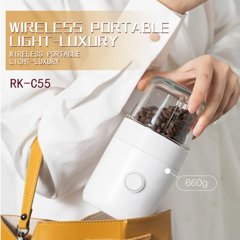 

Home Electric Wireless Coffee Grinding Machine Multi-functional Portable Mini Nuts Beans Spices Grains Grinder Kitchen Tool Sale