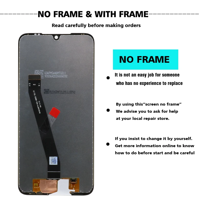 Дисплей с тачскрином Xiaomi Redmi 7 6 26 '' экран рамкой и дигитайзером сенсорной