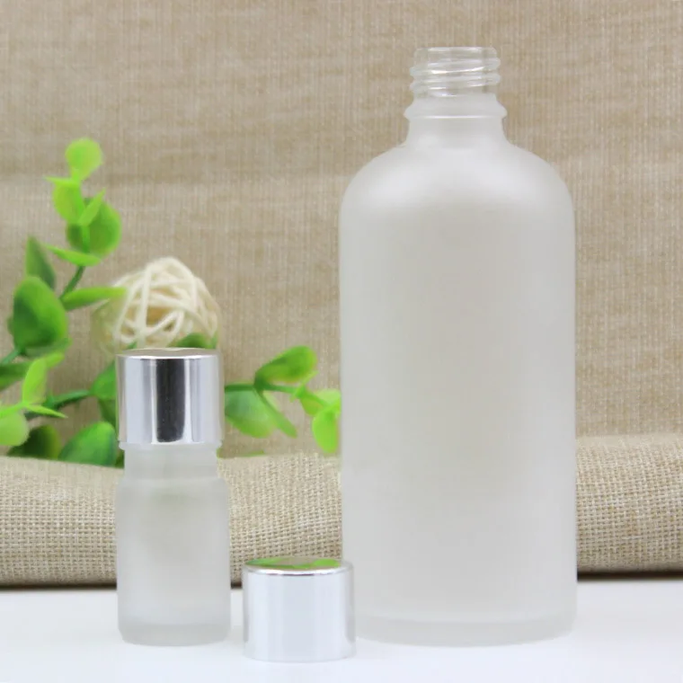 5ml 10ml 15ml 30ml 50ml 100ml Frosted Clear Glass Essential Oil Bottles Empty Vials Bright Silver Aluminum Cap | Красота и здоровье