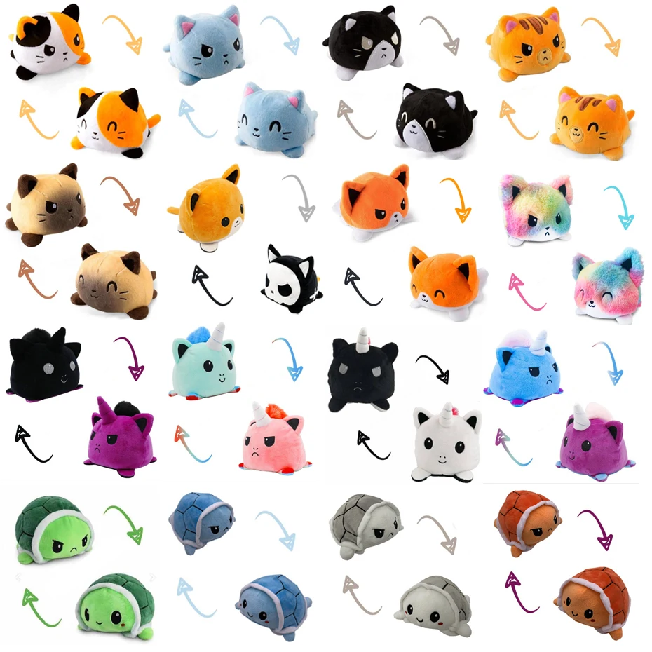 

Double sided Cat Gato Kids Plushie Plush Animals Unicorn Double-Sided Flip Doll Cute Toys Peluches For Pulpos Stuffed Plush Toy