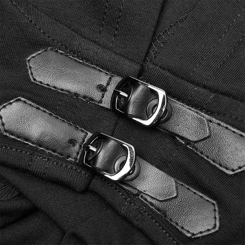 Женское трикотажное асимметричное платье в готическом стиле с капюшоном и