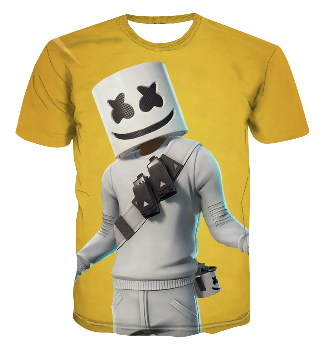 QZHIHE Marshmello мужские футболки с коротким рукавом MARSH MELLO принтом Лица Забавные милые