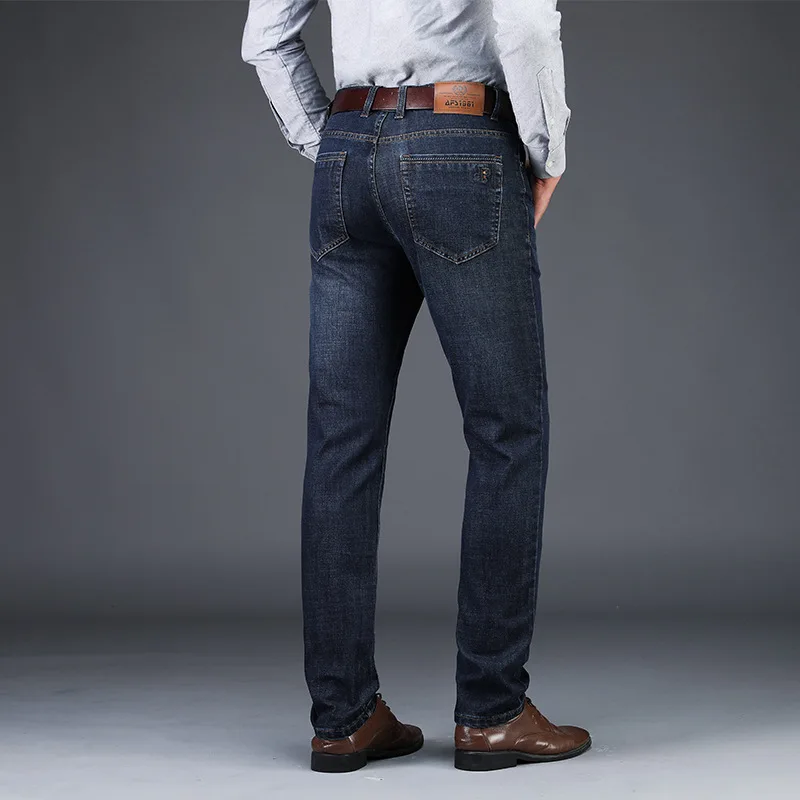 Брендовые мужские джинсы прямые Эластичные штаны деловые casual для Для мужчин