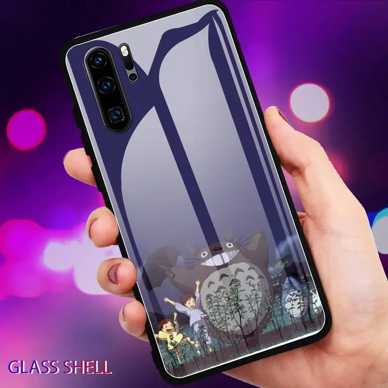 

Cute Totoro Spirited Away Ghibli Miyazaki Anime For Huawei P9 10Plus P30 Lite Back Cover Tempered Glass Cases For NOVA 3E Series