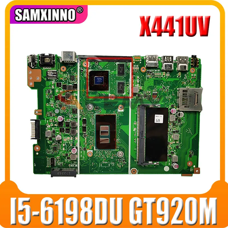 

X441UV original mainboard for ASUS X441UV with 4GB-RAM I5-6198DU GT920M Laptop motherboard