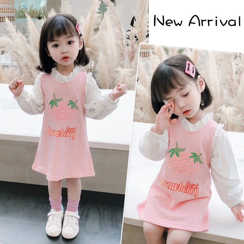 Casual Pearl Spring Summer Girls Dress Kids Teenagers Children Clothes Outwear Special Occasion Long Sleeve High Quality