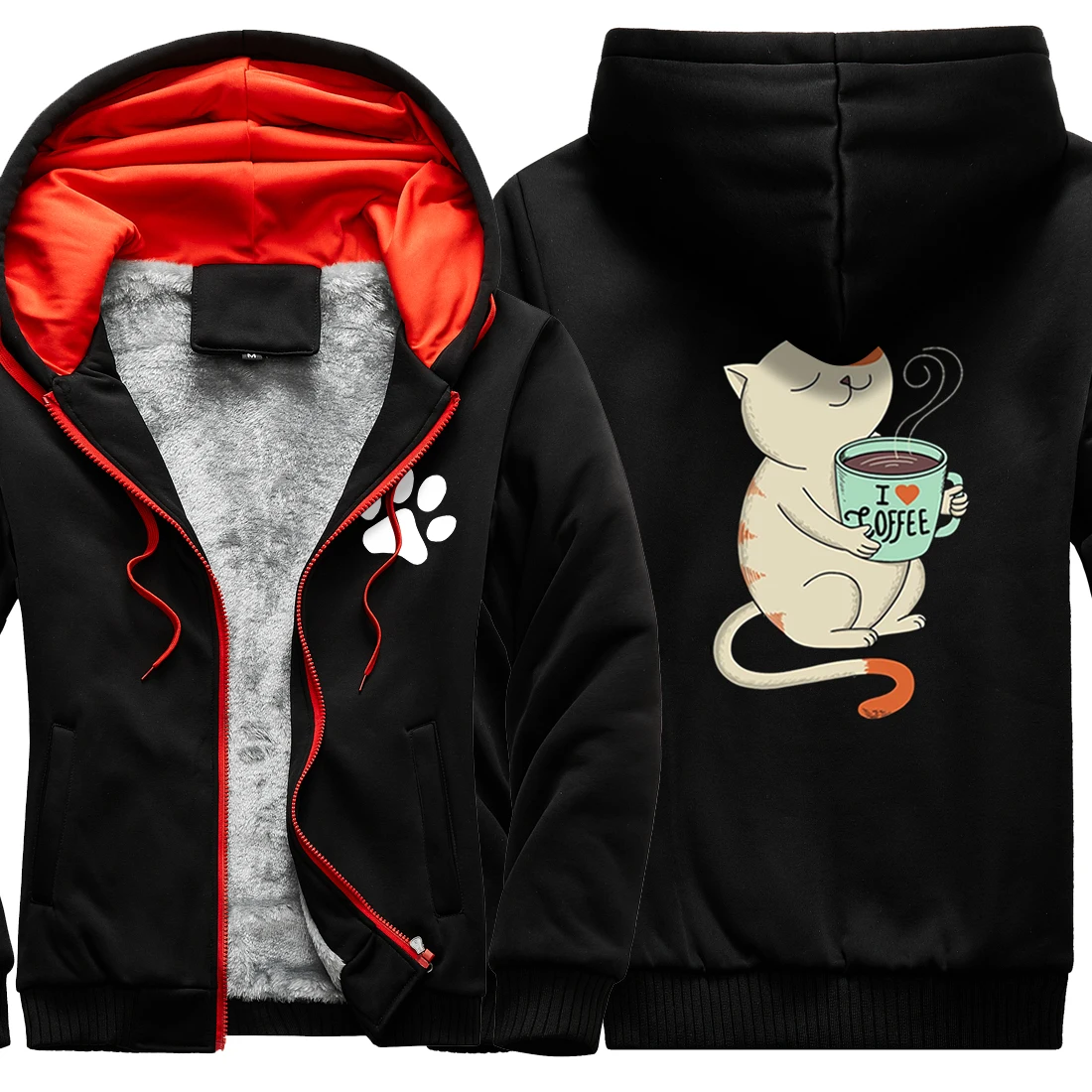 

Мужская камуфляжная куртка с принтом кота «I love Coffee», утепленная куртка реглан, модная толстовка, повседневные топы в стиле Харадзюку, сохра...