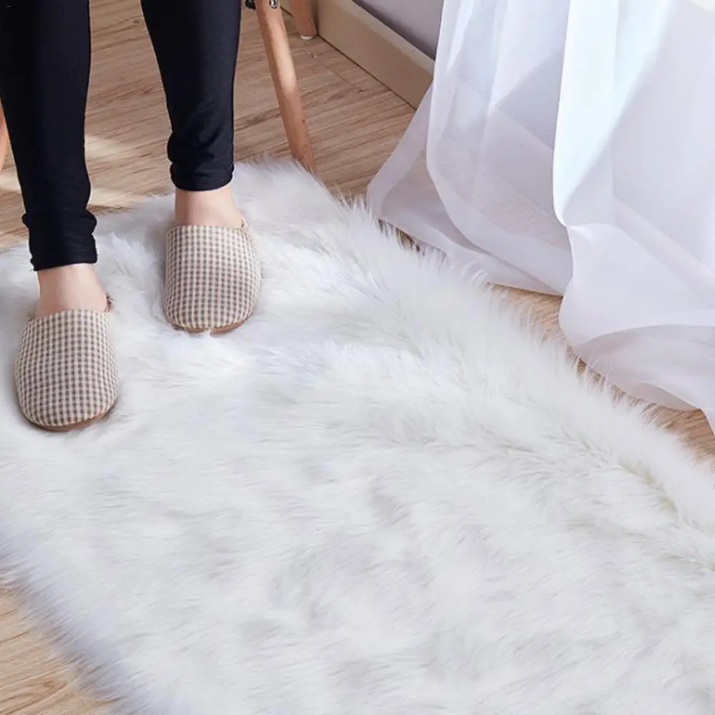 Прямоугольная Мягкая Искусственная овчина меховые Коврики для спальни пол