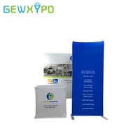 trade show portable 10ft width easy fabric pillow case banner advertising backwall with l shaped stand and hard case podium