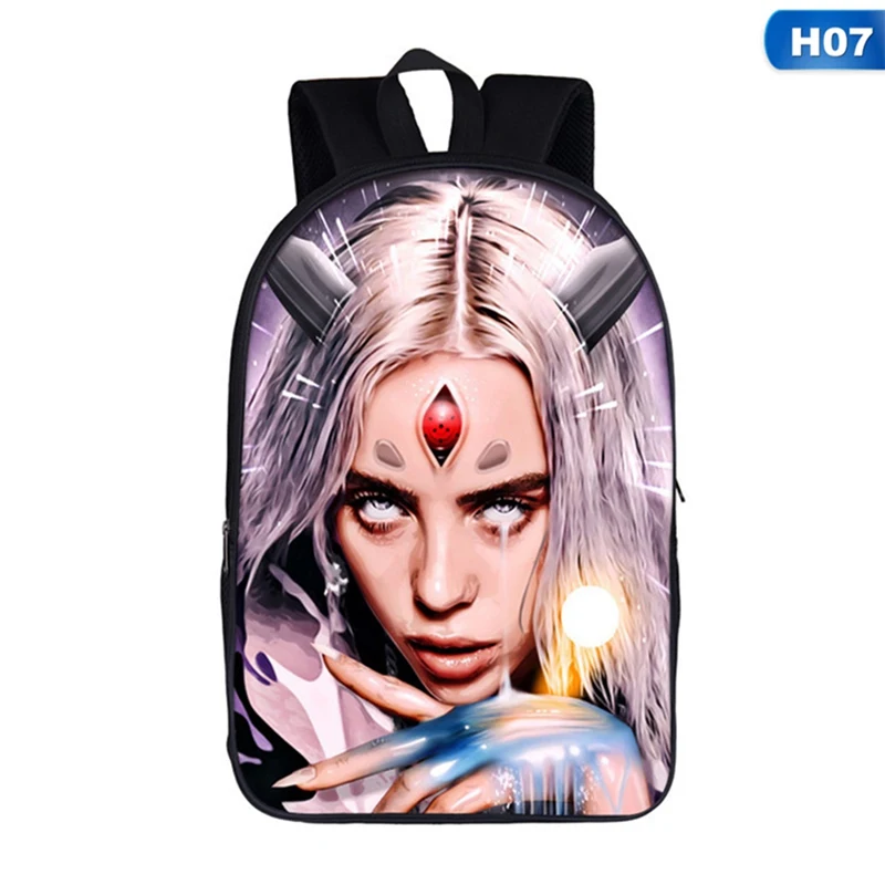 SB0346H07 Billie Eilish рюкзаки женские/мужские Школьные сумки дорожные сумки для ноутбука подростковый рюкзак для ноутбука - Цвет: SB0346H07