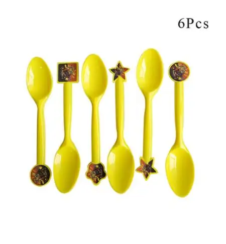 Spoon 6pcs Bumblebee Optimus Prime преображение бумажные стаканчики тарелки шары для детей Дети День рождения украшения поставки - Цвет: Spoon 6pcs