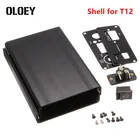 Цифровая паяльная станция T12, алюминиевый черный корпус, чехол, выключатель питания, запасные части для замены, набор аксессуаров