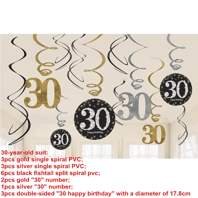 30th 12pcs Вечерние принадлежности с единорогом, свадебные украшения, реквизит для фотосессии, детская вечеринка в честь Дня Рождения, декоративная фотобудка, Q - Цвет: 30th 12pcs